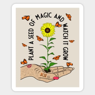 Sunflower Butterflies Witchy Magic Sticker